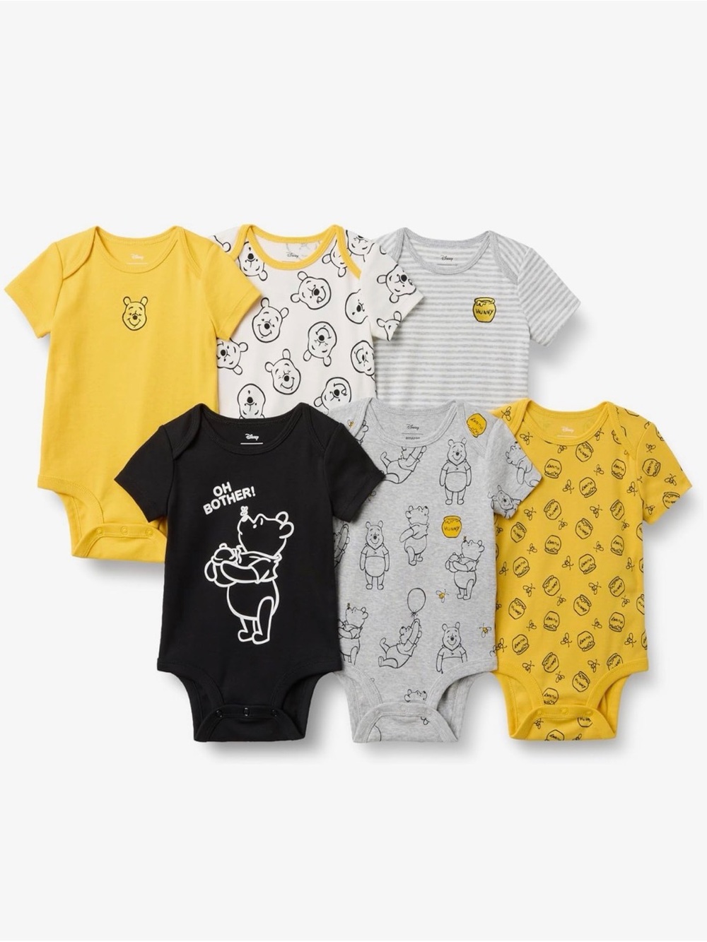 Preemie Onesie Set | NWT | Winnie the Pooh Disney Design - Black Yellow Grey